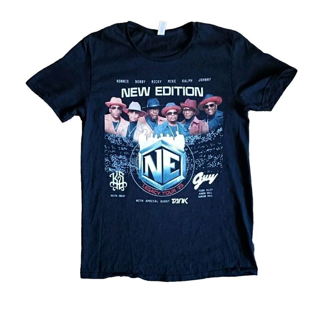 New Edition T-Shirt Mens Size Medium Black 2022 Tour Shirt Short Sleeve